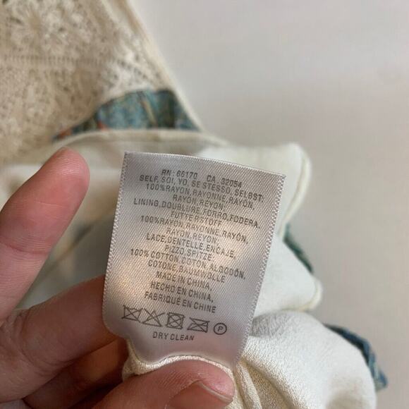 Maeve Top Womens S Small Multi Laced Eleanor Crochet Floral Lined Keyhole Blouse - Picture 12 of 14